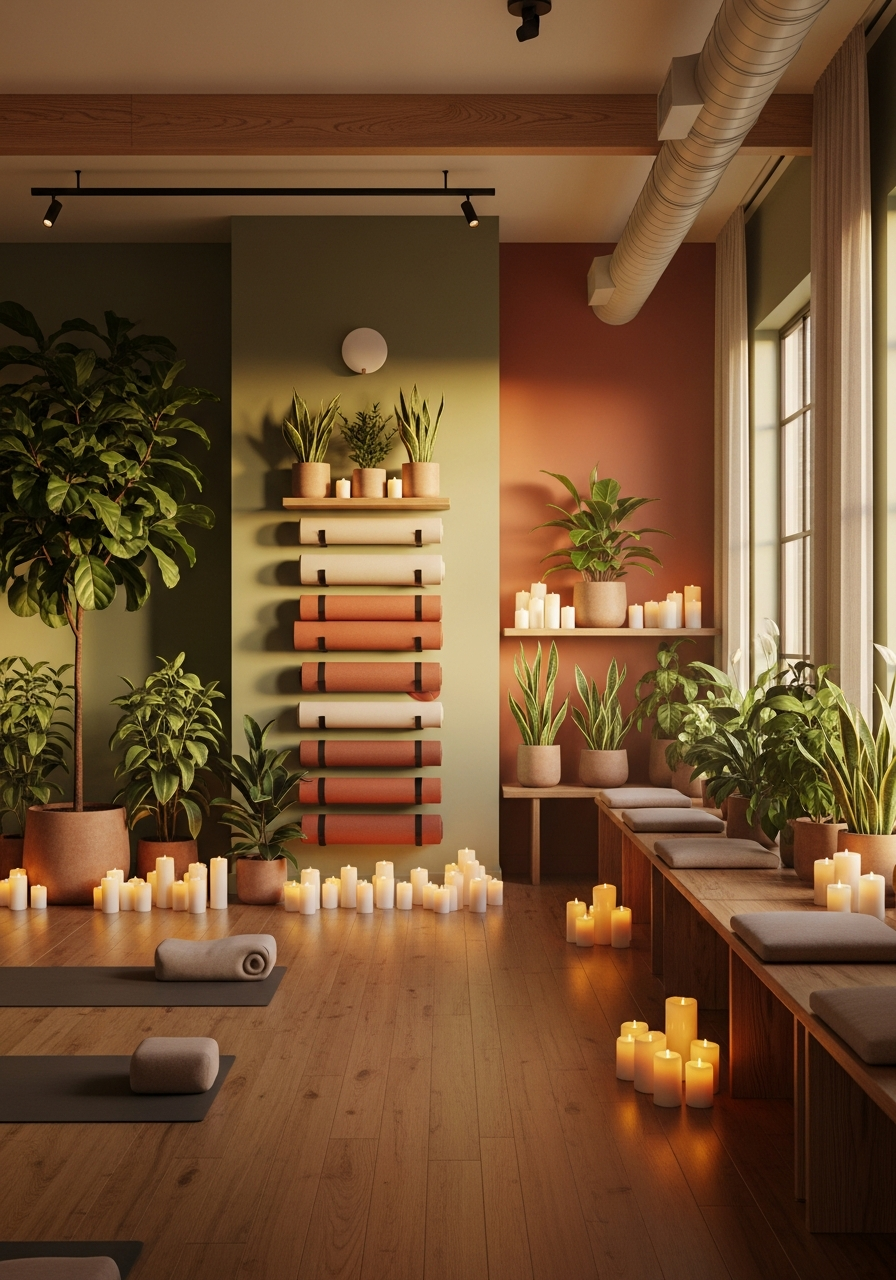 Студия, коврики, атмосфера уюта