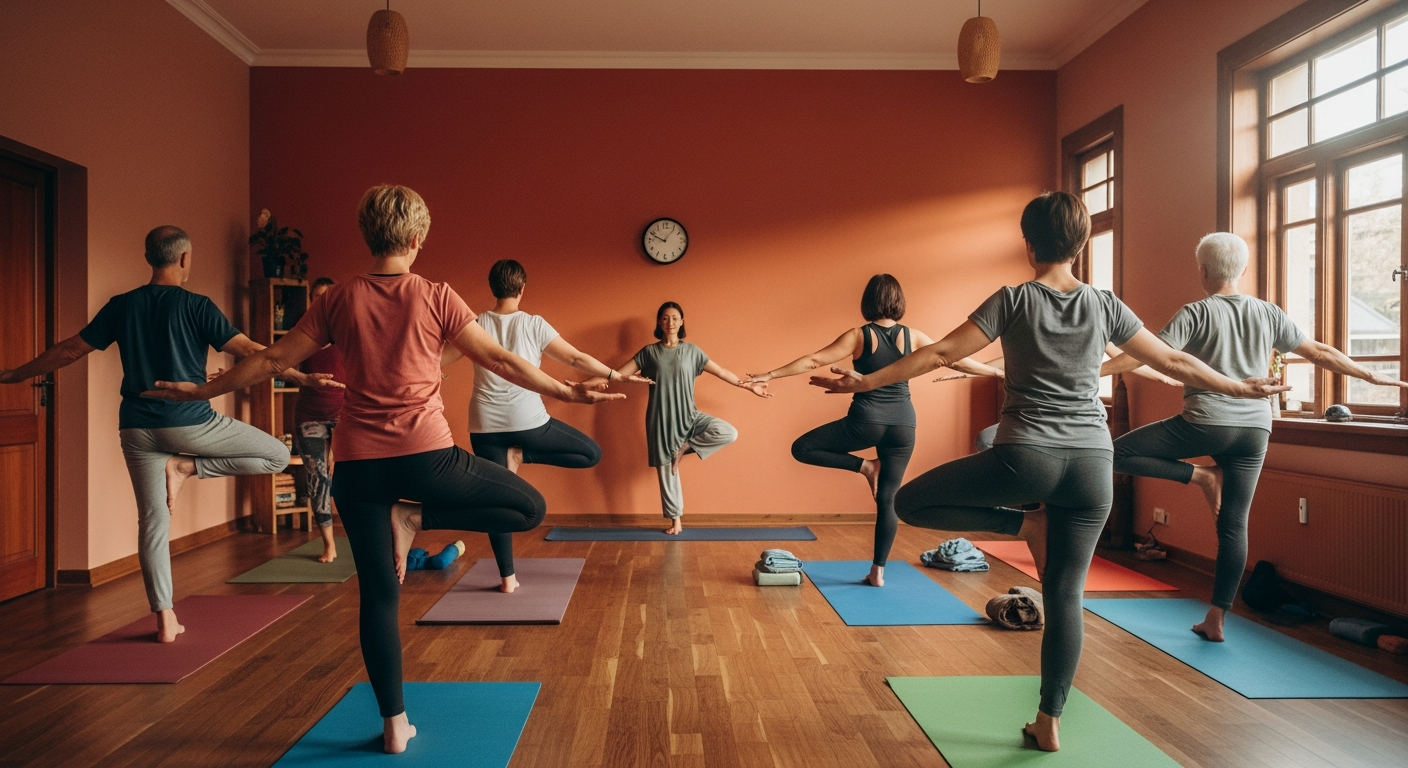 Групповые занятия хатха-йогой для начинающих